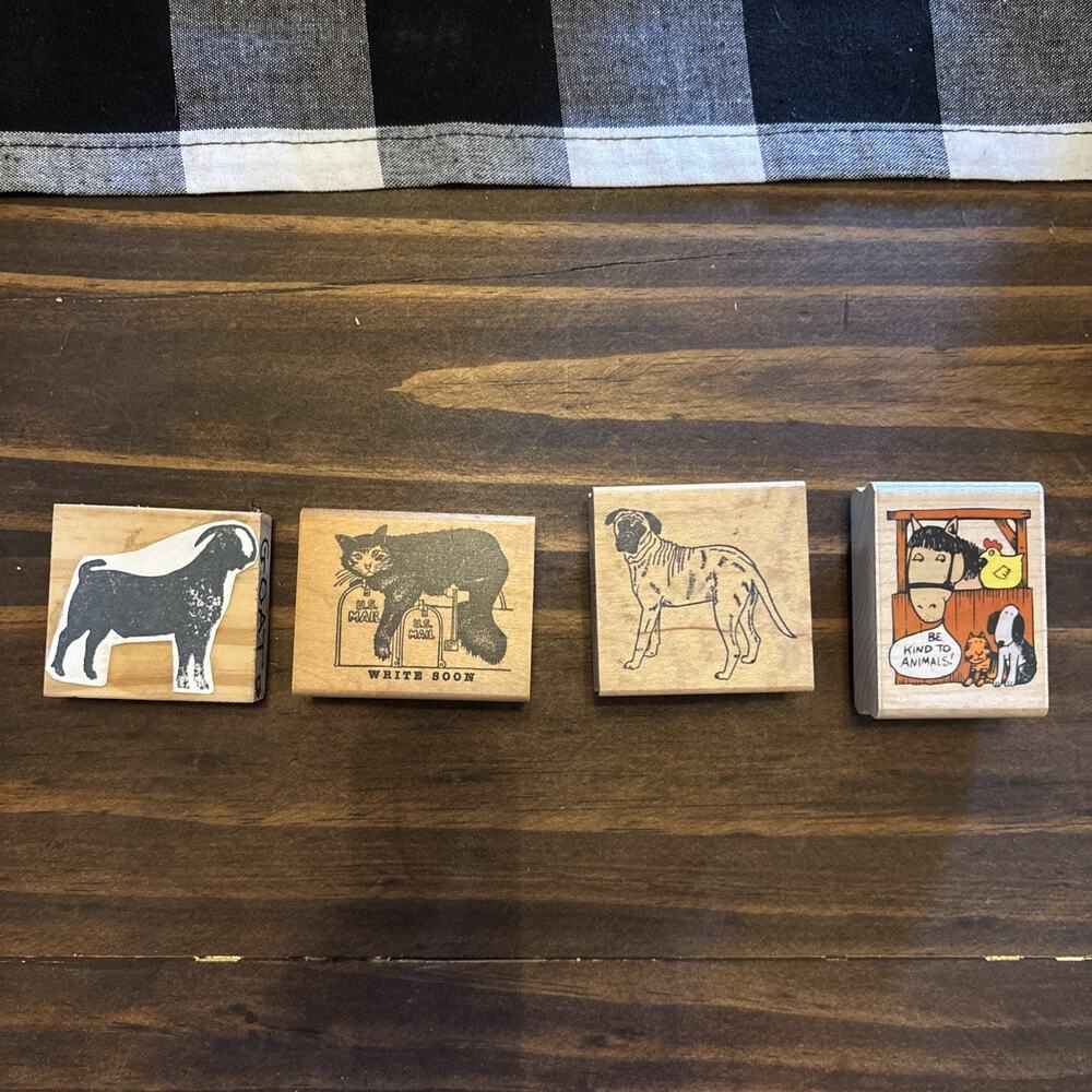 Rubber Stampede Animal Stamp Lot of Four